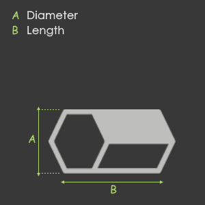 Hexagon Bar dimensions diagram